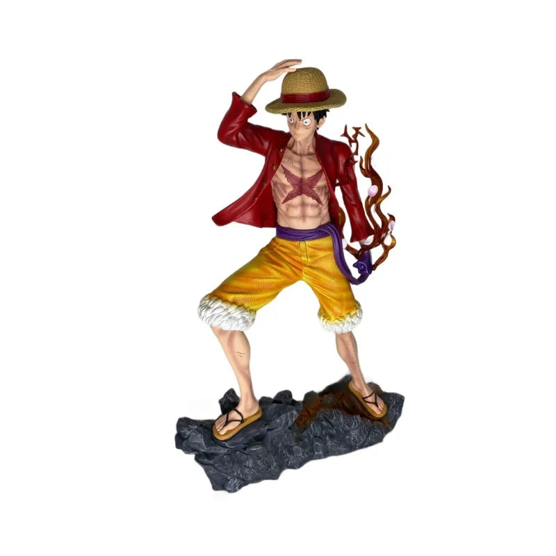 68cm Anime Figur Groß Neu Vierter Kaiser Luffy Dominante Stehende Haltung Strohhut Gruppe Statue Ornament Boxed