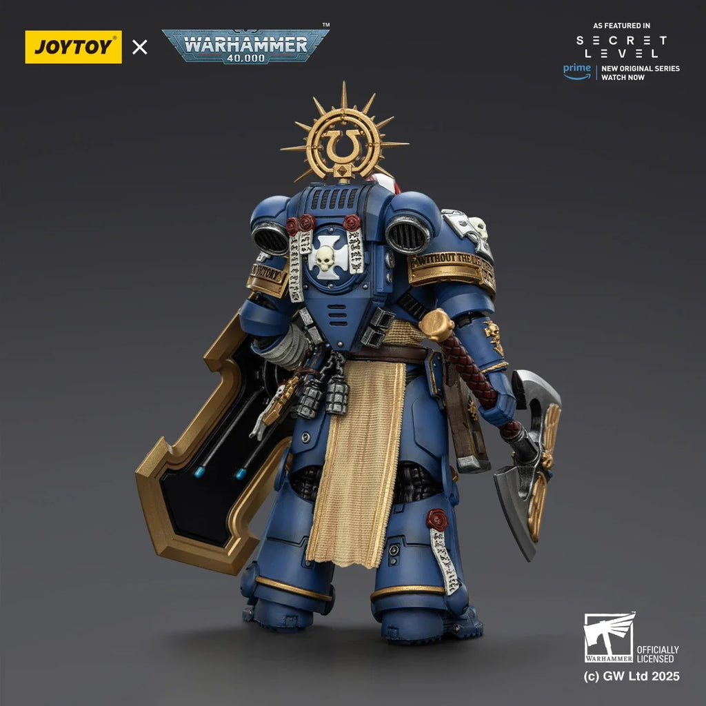【Pre Sale】 JOYTOY 1/18 Action Figure Warhammer 40000 Ultramarines Metaurus with Power Ax Stormshield and Plasma Pistol