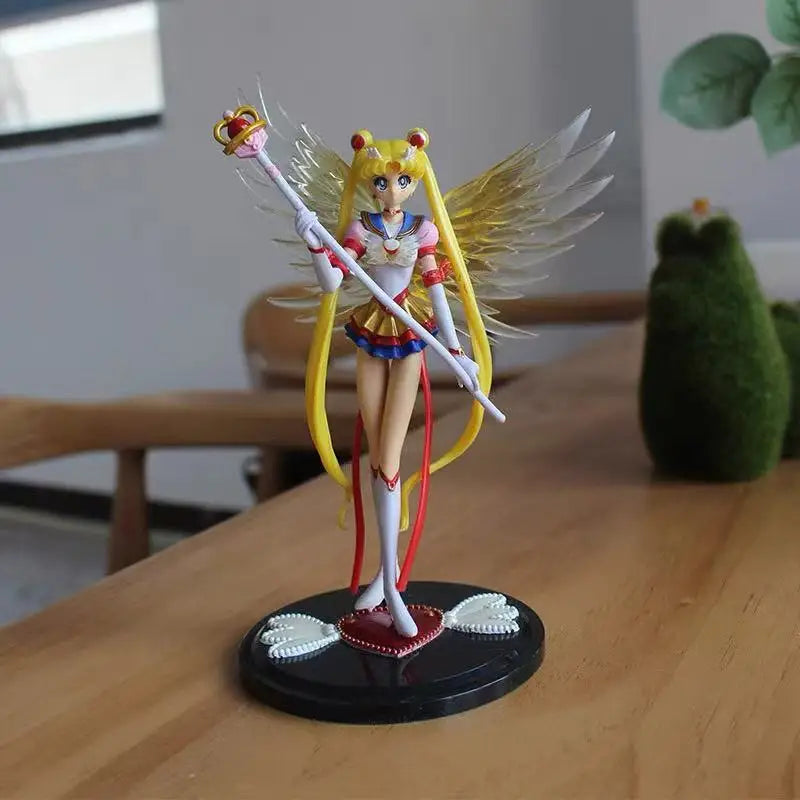 Japan Anime 16.5cm Sailor Moon Dress Queen Action Figure PVC Wedding Dress Collection Model toys for Decor Cartoon Doll Gift