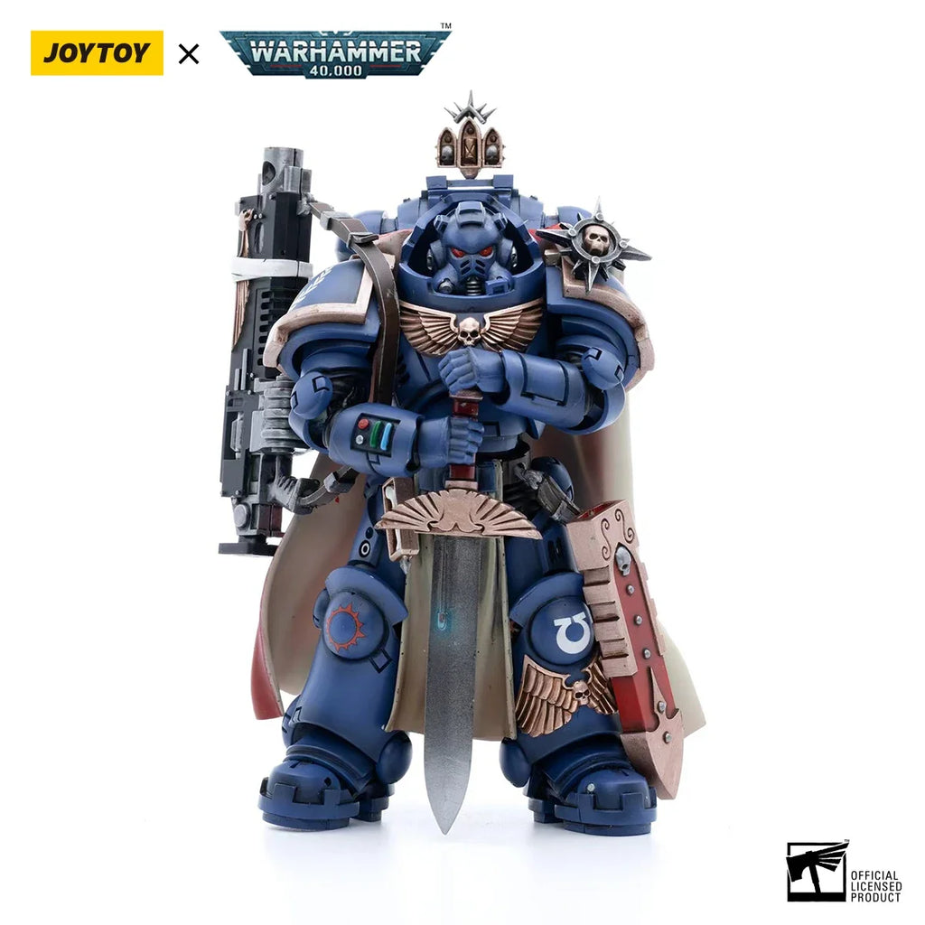 JOYTOY Warhammer 40K 1/18 Action Figure Ultramarines Captain with Master-crafted Heavy Bolt rifle Anime figures Toys