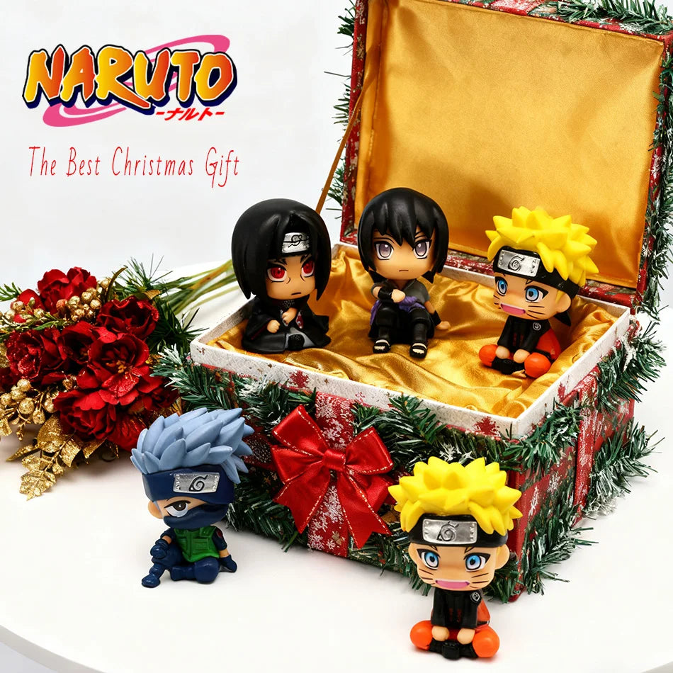9cm Naruto Anime Figure Naruto Kakashi Action Figure Q Version Kawaii Sasuke Itachi Figurine Car Decoration Collection Model Toy