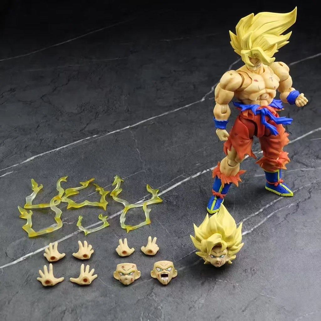 In Stock N&T Dragon Ball Shf Super Saiyan Son Goku Anime Action Figure Battle Damaged 3.0 Body Weekly Color Movable Toys Gift