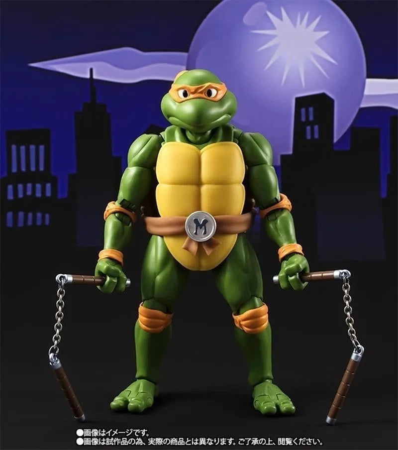 Shf Teenage Mutant Ninja Turtles Action Figures Toy 16cm Da Vinci Raphael Donatello Michelangelo Movable Statues Model Gifts