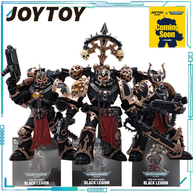 JOYTOY Genuine JOYTOY X Warhammer 40K Series Chaos, Chaos, Interstellar Warriors, Black Legion, Three Person Team 1/18 Movable