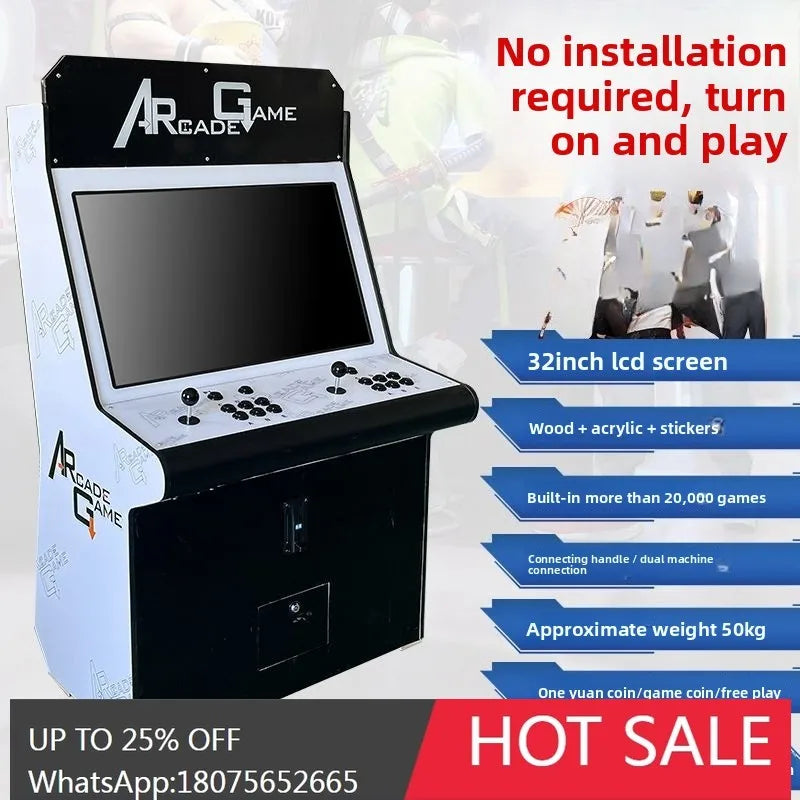 SGF Arcade Coin Operated Large 97 Retro Street Fighter Two-Player Desktop Joystick Home Use
