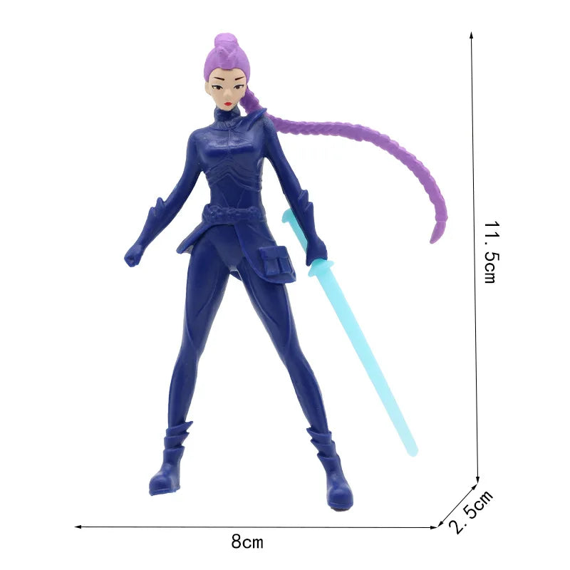 5pcs/set Kpop Demon Hunters Figure K Pop Demon Hunters Figures Huntrix Figures Toy Derpys Tiger Rumi Mira Zoey Sussy Ornament