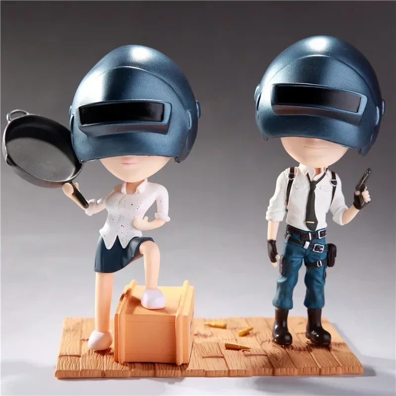 Pubg Action Figures 12cm Adventure Shoot Game Q Version Model Doll Peripherals Small Figures Manga Anime Action Gift Toys boys