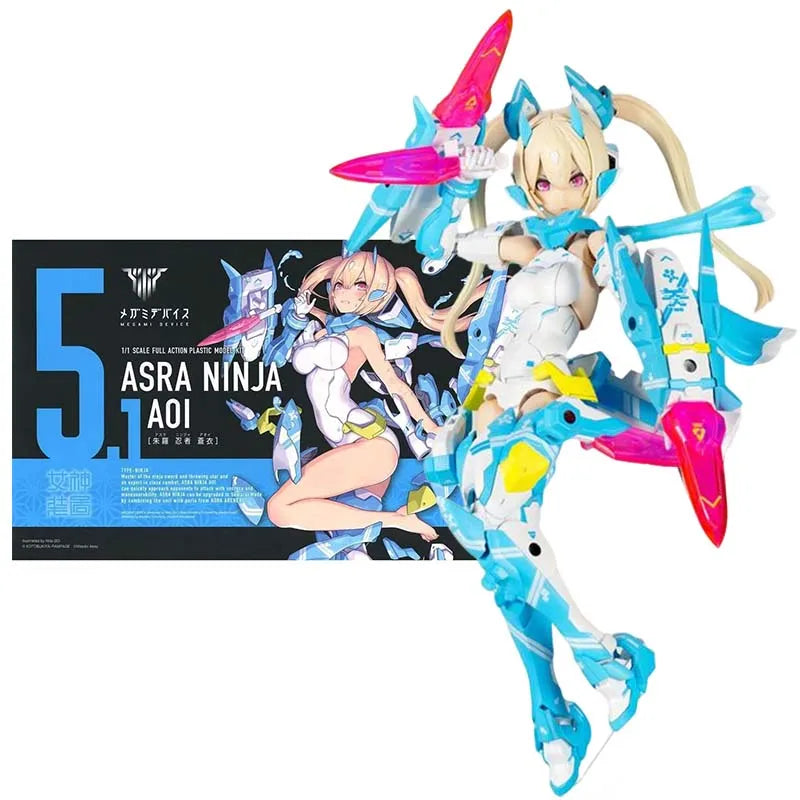 Kotobukiya Megami Device Model Kit Asra Ninja Aoi Anime Figure Building Kit Mobile Suit Girl Action Figures Toys For Boys Gift