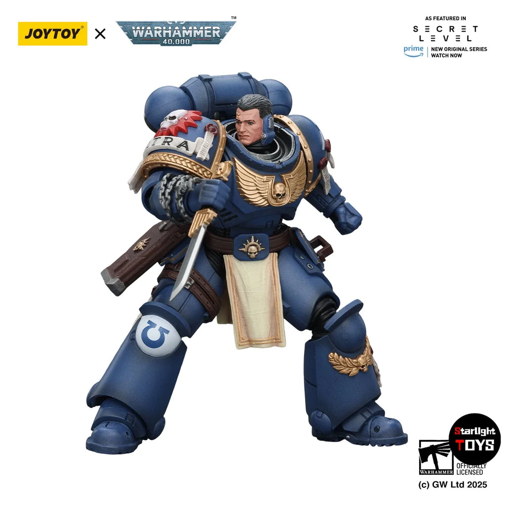 【JOYTOY】Warhammer 40K Ultramarines Titus with Laurels of Victory 1/18 Action Figure Model Toy