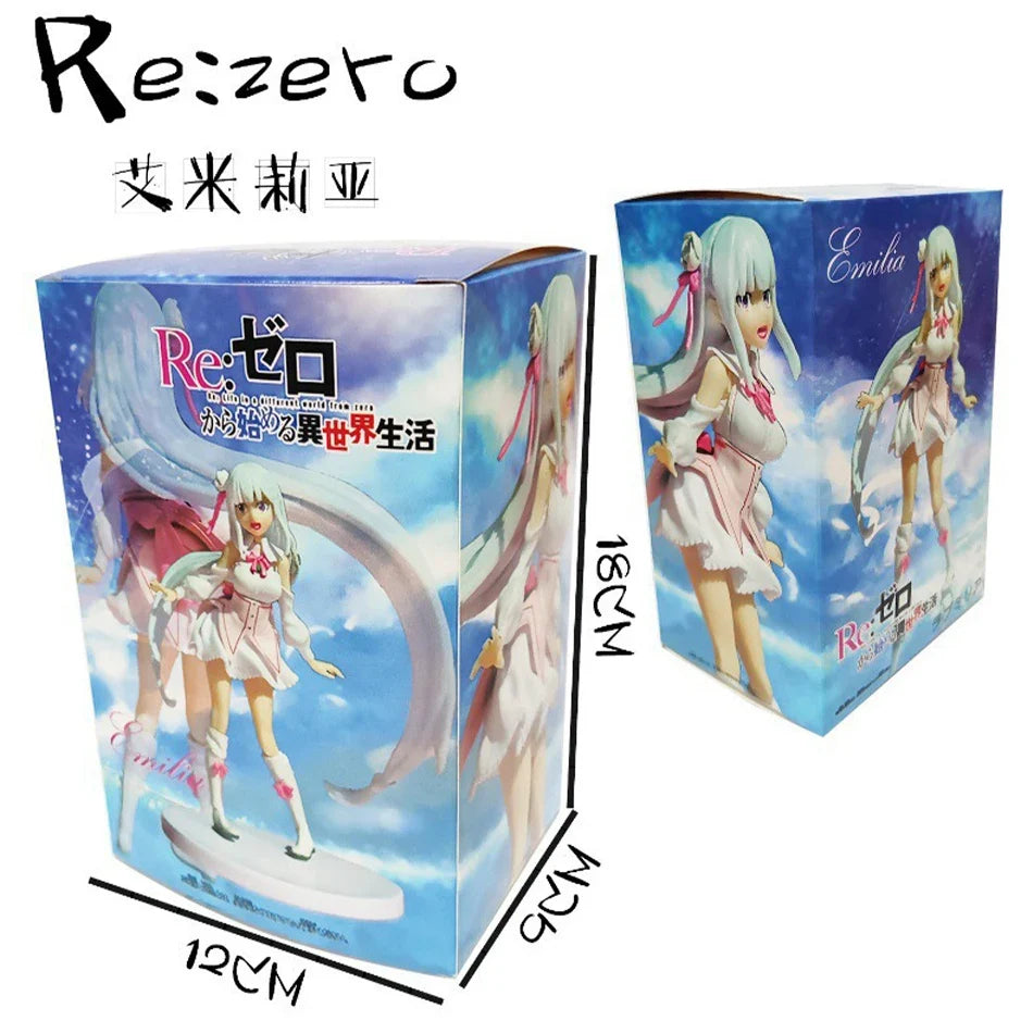 @17cm Re: Zero Starting Life in Another World Anime Figure Emilia Action Figures Kawaii Memory Snow Emilia Collection Model Toys