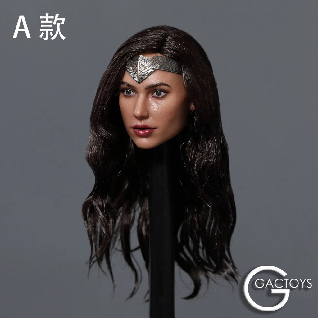 GACTOYS GC037 1/6 Wonder Girl Head Sculpt Gal Gadot Planted Hair Head Carving Fit 12'' Female Action Figure Body HobbyCollection
