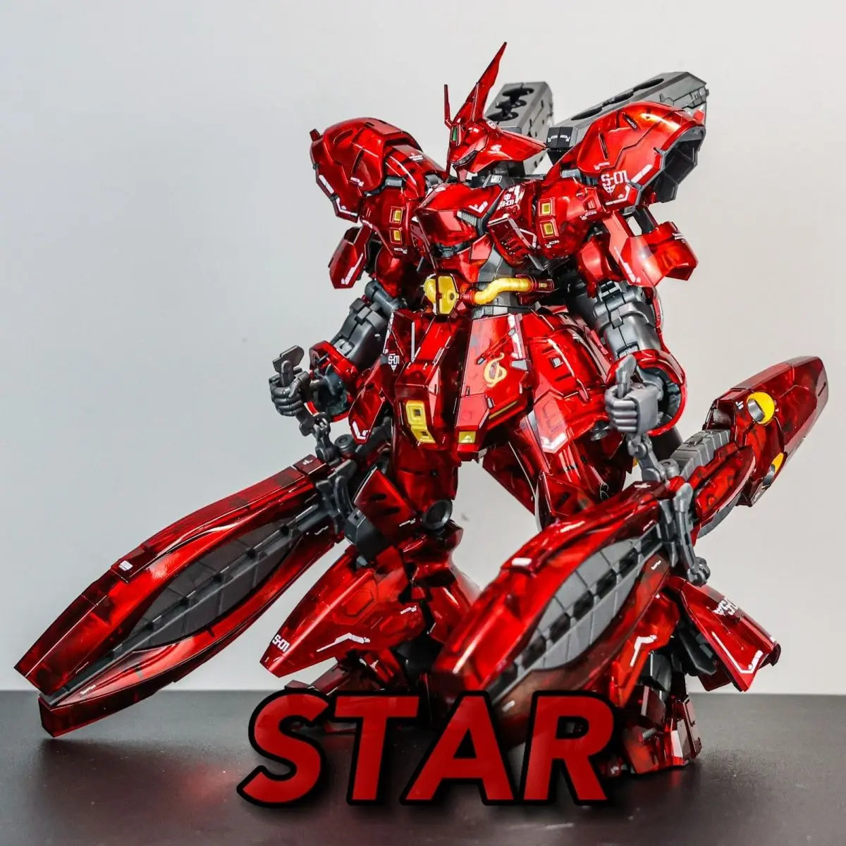 Star RG 1/144 Msn-04FF Sazabi Side-F Ver Metallic Clear Coating Assembly Model Kit Double Horn Funnel  Action Figure robot toy