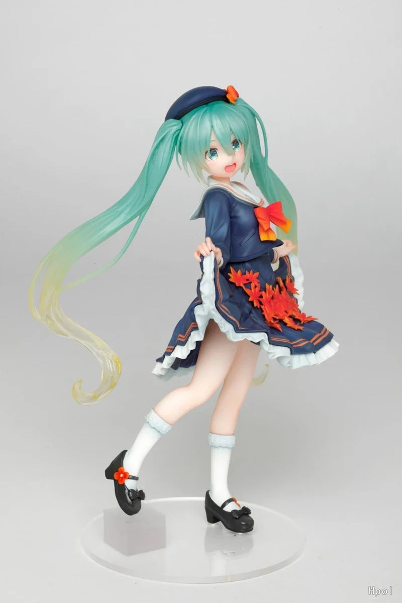18cm Hatsune Miku Anime Figure 3rd Season Autumn Ver Kawaii Girl Action Figure PVC Collection Model Ornaments Toys Birthday Gift