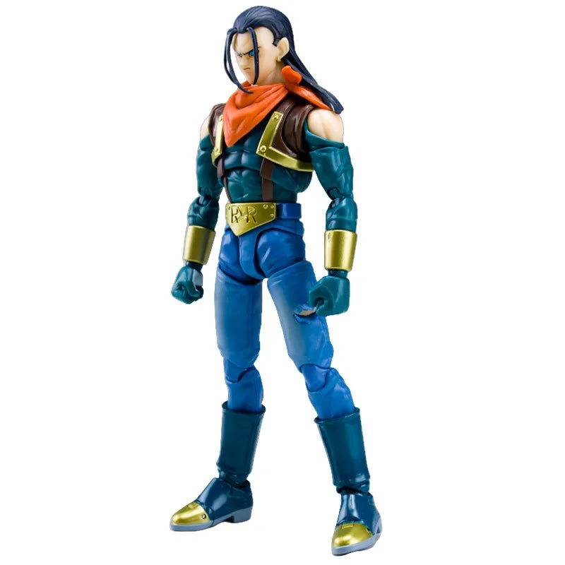 Bandai Genuine SHF Dragon Ball SUPER ANDROID 17 Anime Action Figure Collectible Joints Movable Model Toy Ornaments Gift Children