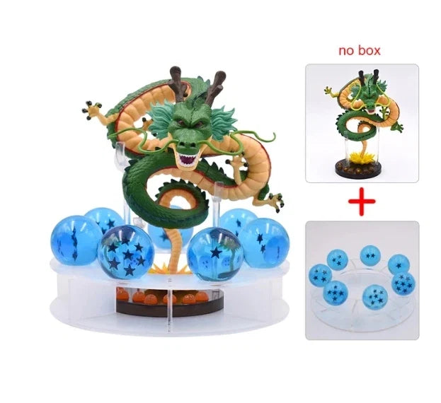DBZ Anime Shenlong Figures Set Esferas Del Dragon and 7 Stars Dragon Crystal Balls 3.5cm Shelf Figurine Collection Model Toys