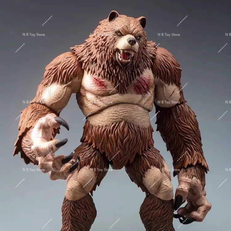 In Stock Adventurers World Brown & White Bearkin Warrior Shardclaw Articleized Action Figure Model Toy