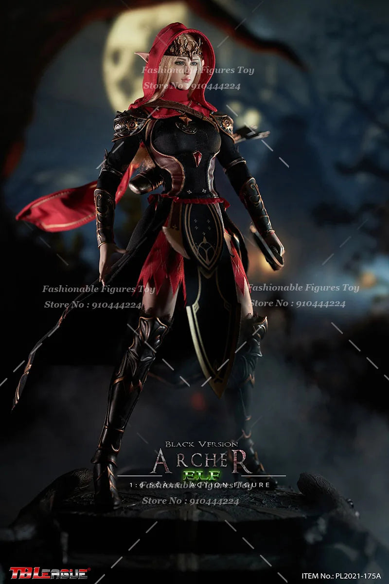 TBLeague Pl2021-175 1/6 Women Soldier Elf Archer Black Fighter Full Set 12Inch Action Figure Model Fans Holiday Gifts Collection