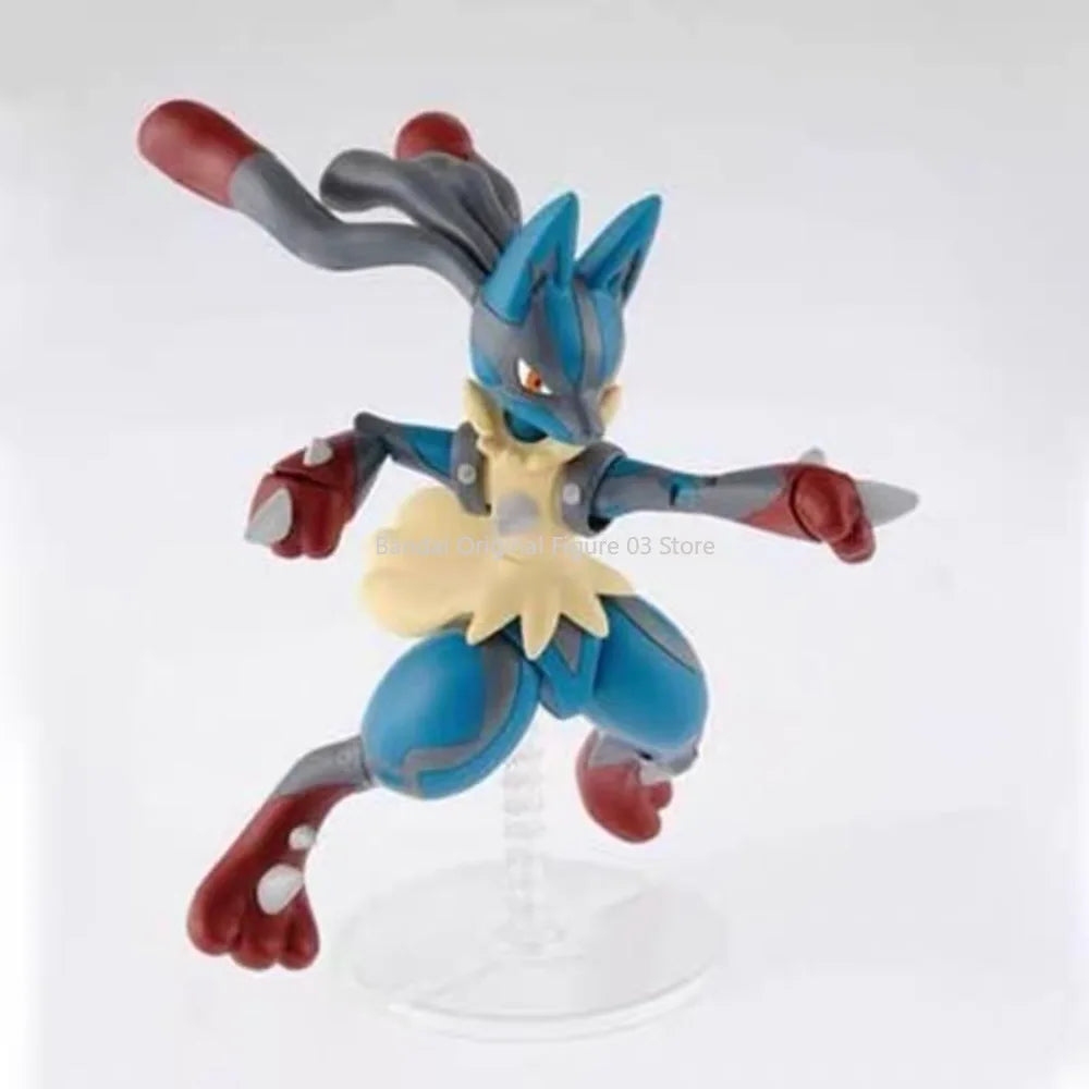In Stock Bandai Original Box POKEMON Poke Pla Mega Lucario Aninm Full Action Assembly Figure Model Toy Gifts for Kids