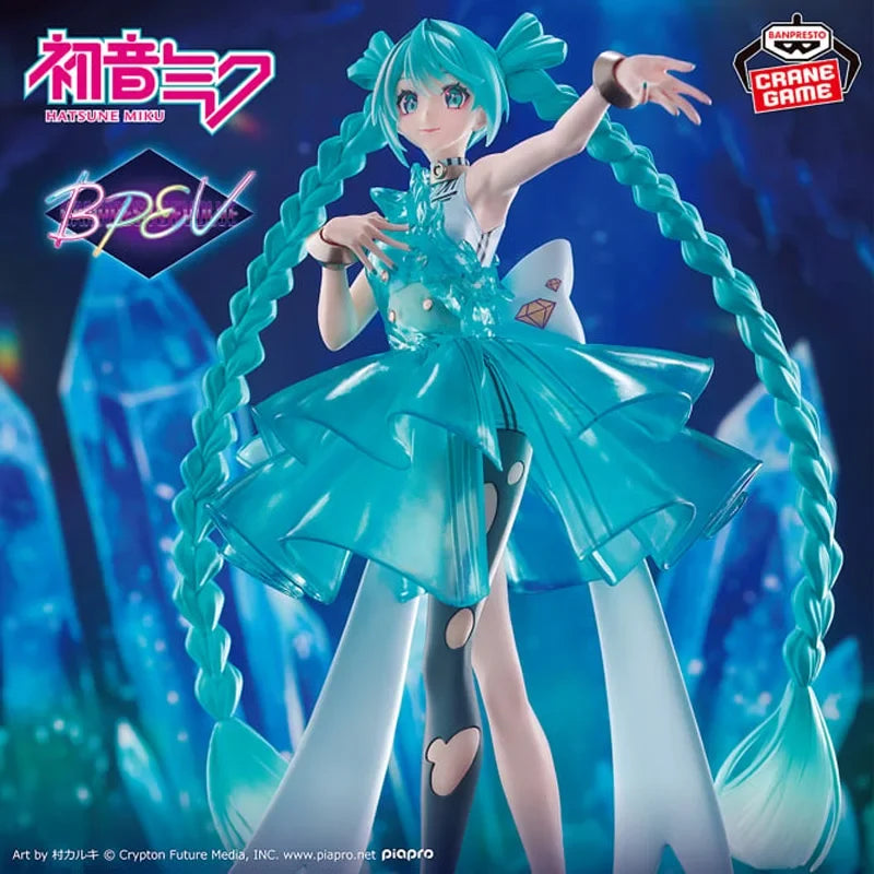Genuine Bandai Banpresto Hatsune Miku Banpresto Evolve Clearluxe-Emeraldgem Original Anime Figure Model Collector Figurine Toys