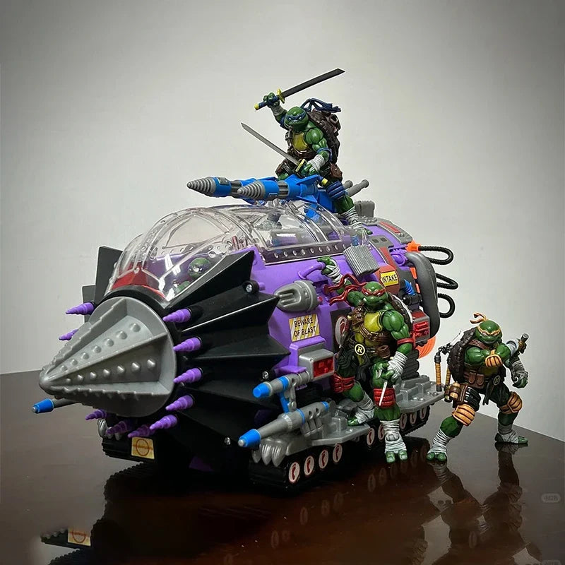New Original Caixing 1990 Tmnt Ninja Turtles Anime Vehicle Variation Land Cruiser Transport Module Figures Model Toy Custom Gift