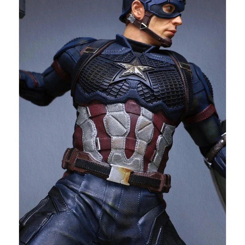 58cm The Avengers Figure Captain America Standing Posture Model Resin Anime Action Series Desktop Ornaments Holiday Gifts Toy