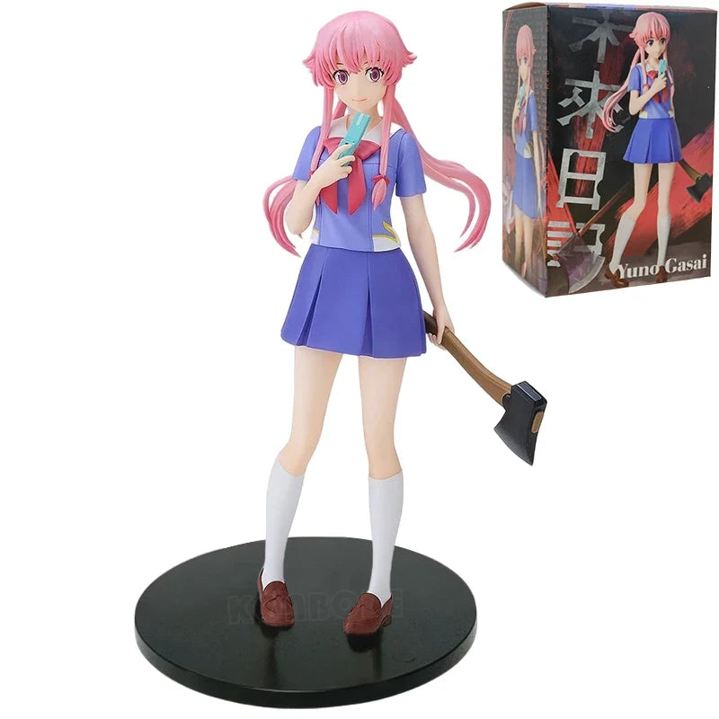 17cm Pop Up Parade Future Diary Yuno Gasai Anime Girl Figure Mirai Nikki Gasai Yuno Action Figure Collection Model Doll Toy Gift