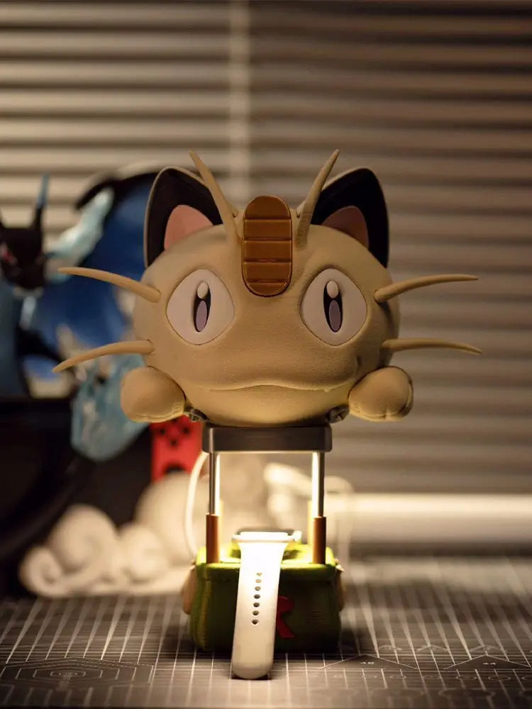 PokéMon Meowth Figure Meowth Night Light Figures Watch Mobile Phone Charger Action Figurine Room Decoration Doll Statue Kid Gift