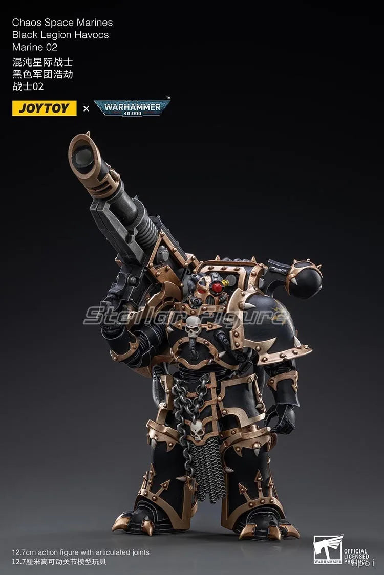 【SF】JOYTOY 1/18 Action Figure Chaos Space Marines Black Legion Havocs Marine 02 Model Toys Gifts Collection Ornaments