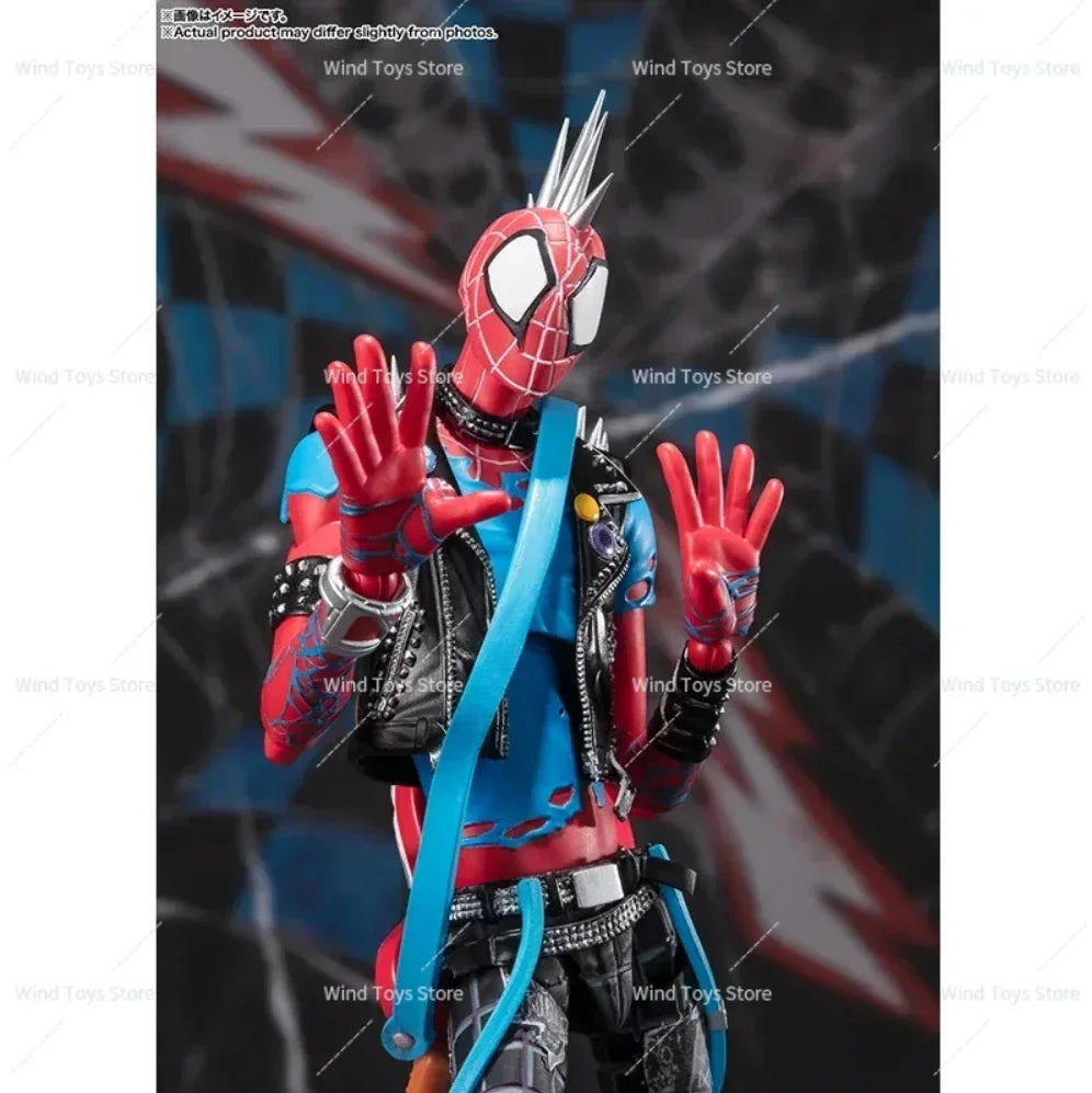 100% Original Bandai SH Figuarts Shf Spider Punk Man Action figure Across The Spider Verse Genuine In Stock Anime Figura Toys