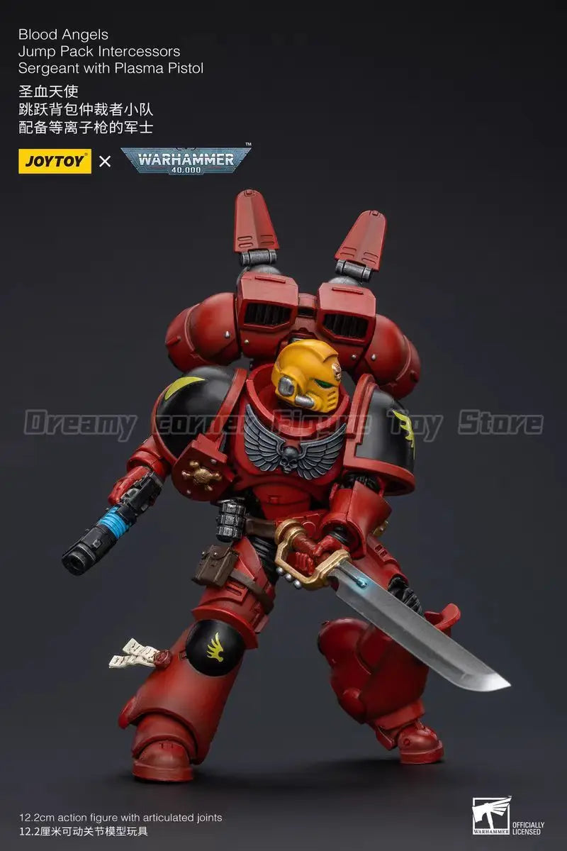 【In stock】JOYTOY Warhammer 40K Blood Angels Jump Pack Intercessors Sergeant with Plasma Pistol 1/18 Action Figure Model Toys