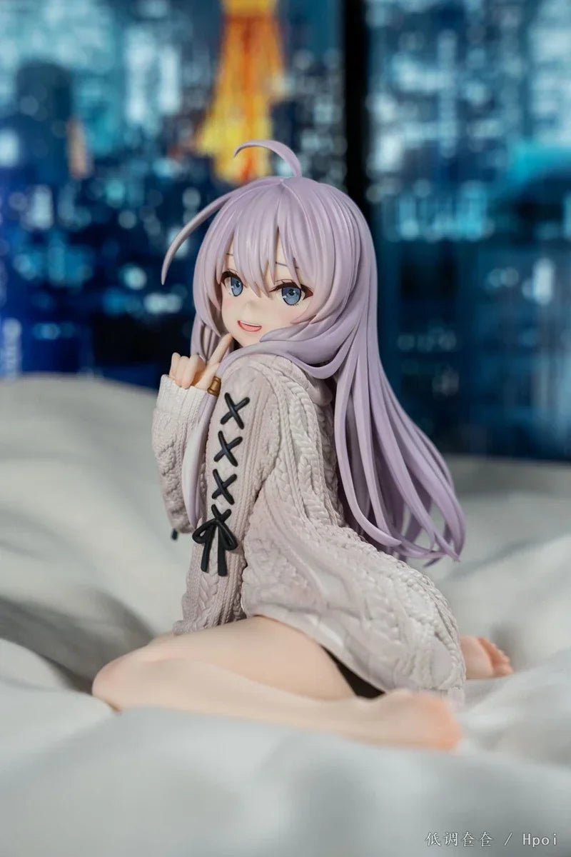 15cm The Journey of Elaina Anime Figure Knit Dress Witch Elaina Action Figure PVC Collection Model Doll Toys for Christmas Gifts