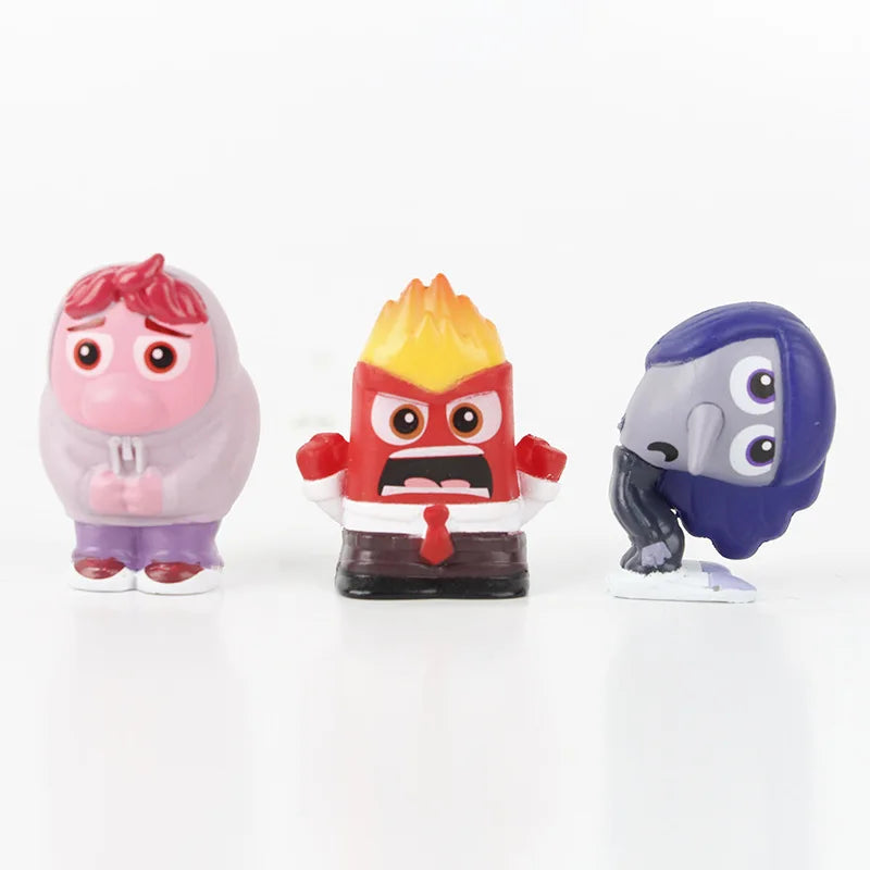 9pcs/Set Mini Anime Figure Inside Out Cartoon Movie Toys Joy Anxiety Anger Sadness Disgust Fear Model Dolls Toys For Kids Gift