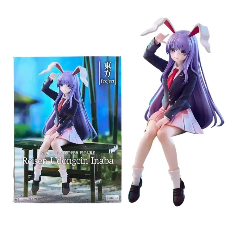 New Original Furyu Touhou Project Reisen Udongein Inaba 15cm Anime Figure Collection Model Desktop Sitting Posture Ornament Toys