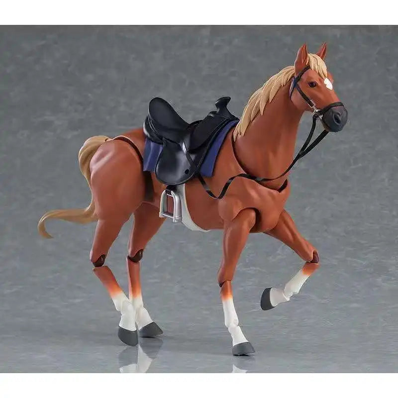 New 4pcs Horse Figma 490 Scene Ornaments PVC Joints Movable Figure Model Toys 16cm