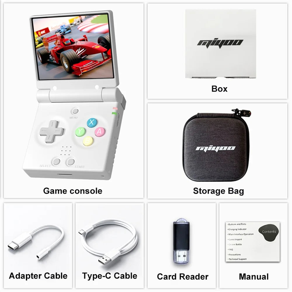 MIYOO Mini Flip Retro Handheld Game Console 2.8''IPS Screen Portable Video Game Consoles Classic Gaming Players Nostalgic Gift