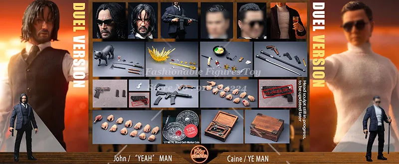 AT custom 1/12 Men Soldier John/Yeah Man & Caine/Ye Man Killer Battle Version Full Set 6Inch Action Figure Model Toys Collection