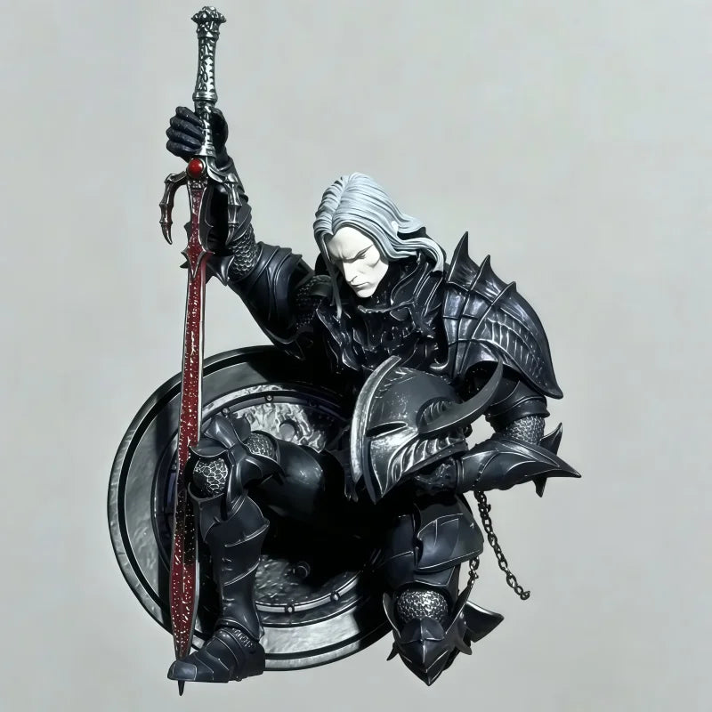 Harvinger Studios Actionfigur Elric von Melniboné 1:12 Maßstab Beweglich Schwarze Rüstung Roter Umhang Sammlermodell für Erwachsene