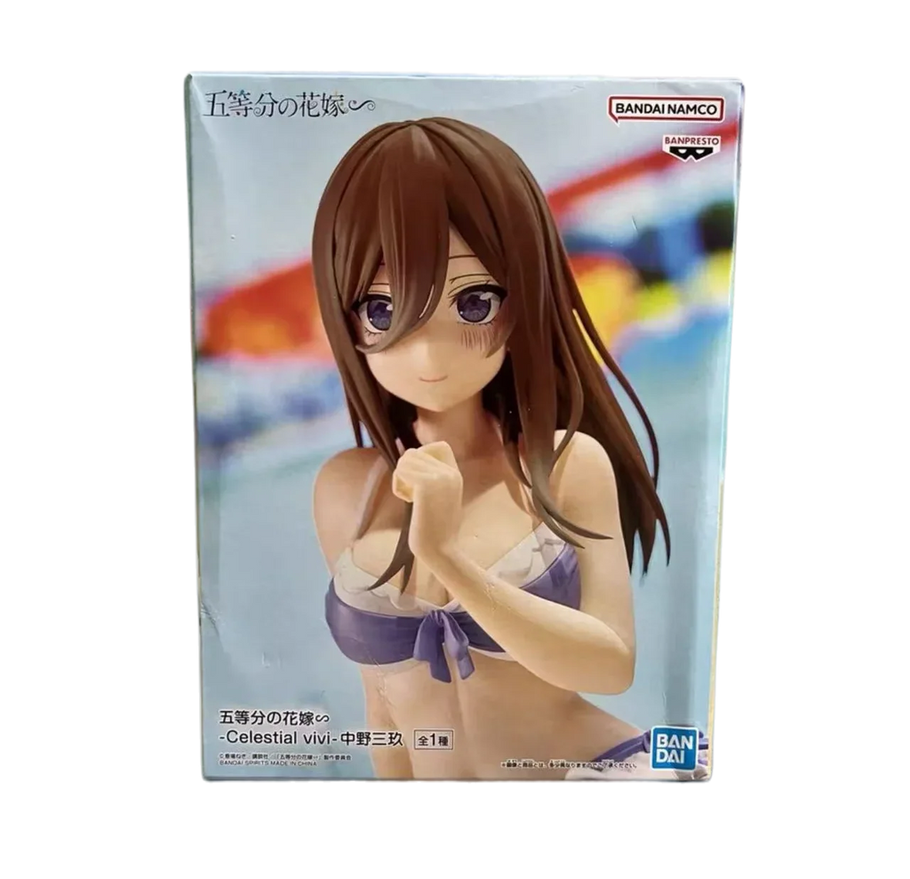 In Stock Bandai Genuine Celestial Five-Equal Bride Nakano Miku Swimsuit Scenery Figures Action Figure Collection Gift