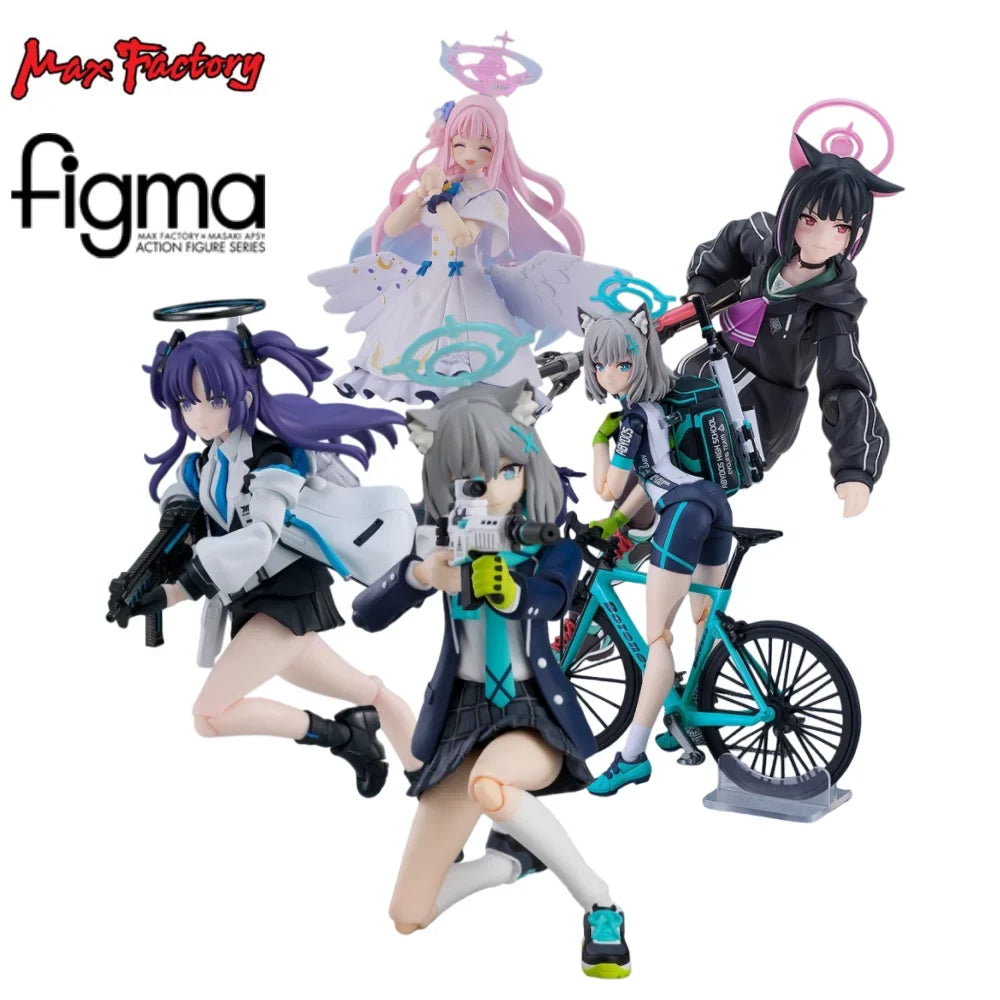 Max Factory Figma Blue Archive Shiroko/Kazusa/Yuuka/Mika/Shiroko Cycling DX Edition Anime Action Figure Model Kit Gift for Fans