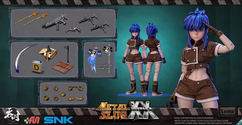 TUNSHI STUDIO METAL SLUG TS-012 1:12 Maßstab weibliche Soldatin Leona 14,5cm Full Set Sammler-Actionfigur Modellpuppe