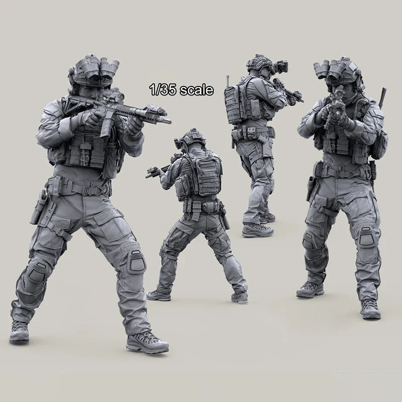 1/35 Resin Figure Unpainted Model Kit, military theme, (6 people) Unassembled and unpainted GK,