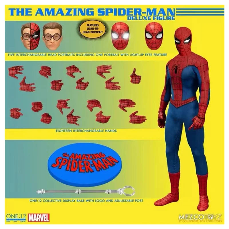 Original Mezco The Amazing Spider Man Deluxe Edition One:12 6 Inch In Stock Anime Action Collection Figures Model Toys