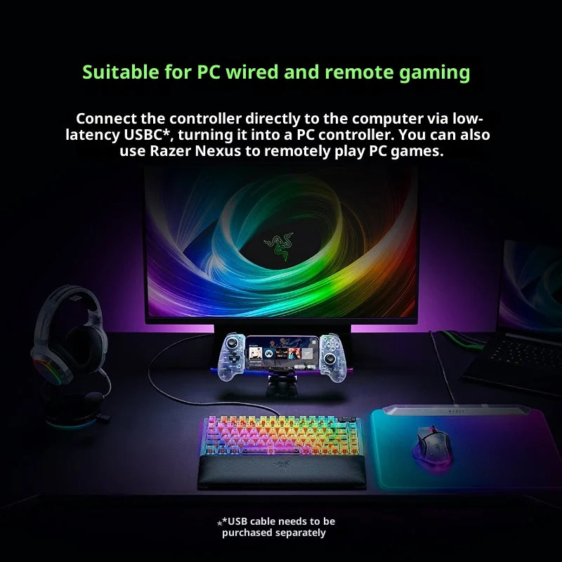 Razer KISHI V3 PHANTOM WHITE EDITION Gaming Controller for IOS Android PC 3A Games with TMR Joysticks Ergonomic Gamepads Gifts