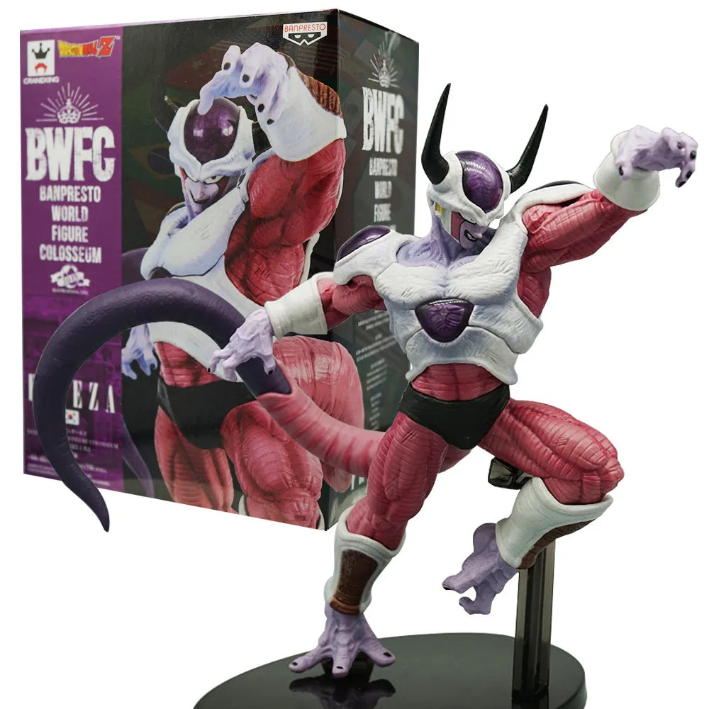22CM Anime Dragon Ball Frieza Figure Model King Tenkaichi Budokai 2 Battle Frieza Terrifying Muscle Fascial Man Model Action Toy
