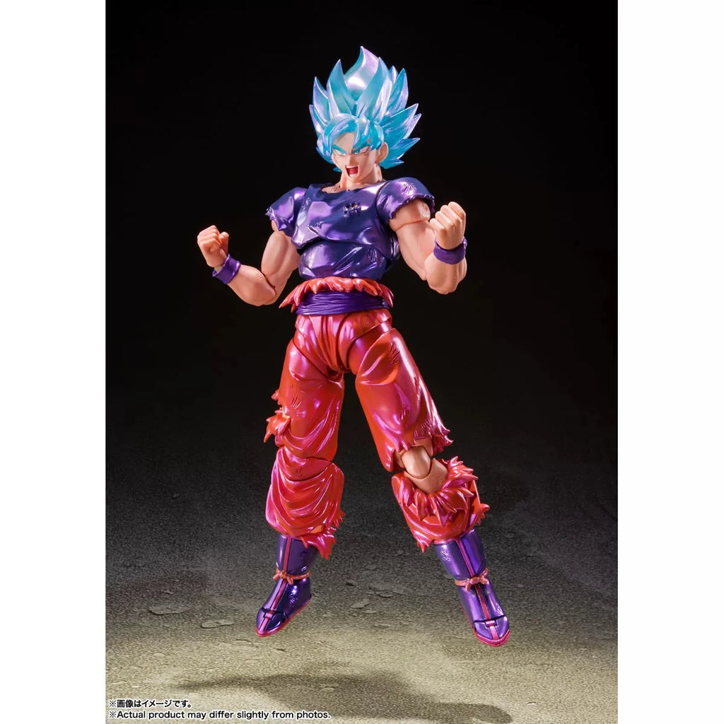 In Stock Bandai SHF Shanghai Soul Store Limited Super Blue Sun Wukong World King Fist Super Saiyan