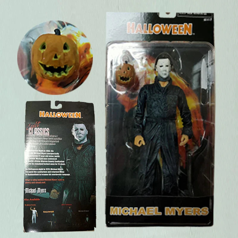NECA Michael Myers Figure Ultimate Halloween Ends Michael Myers With LED Pumpkin Halloween Horror Toy Doll Christmas Gifts