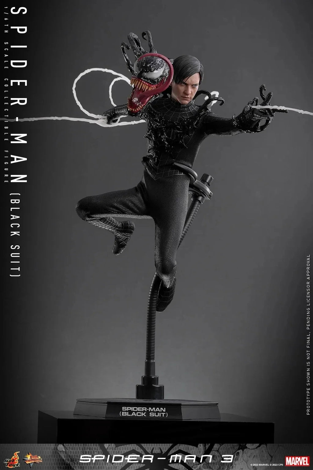 In Stock Hot Toys MMS727 1/6 Scale Men Soldier Spider-Man 3 Tobey Maguire Black Suit Full Set 12Inch Action Figure Body Model