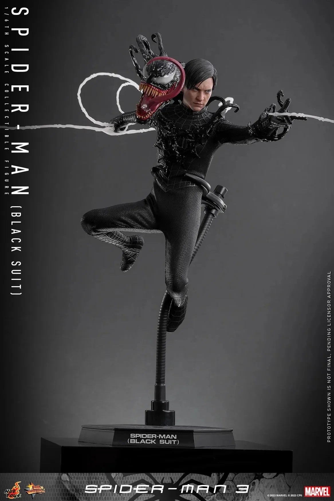 In Stock Hot Toys MMS727 1/6 Scale Men Soldier Spider-Man 3 Tobey Maguire Black Suit Full Set 12Inch Action Figure Body Model