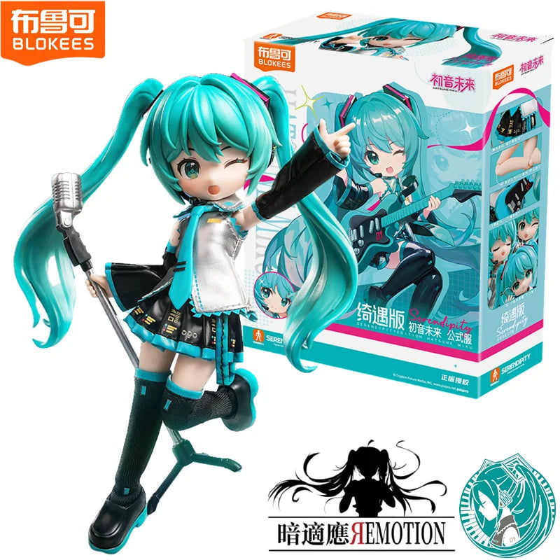 Blokees Hatsune Miku Action Figure DIY Q version Joint Mobility Anime Assembly Figurine Toy Cartoon Doll Collection Modle Gifts