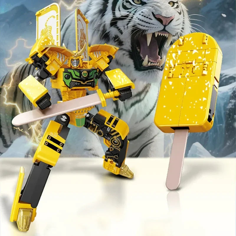 Transforming Toy Ice Cream Warrior Model Boy Educational Toy Children's Robot Warrior Ice Cream Pretend Play